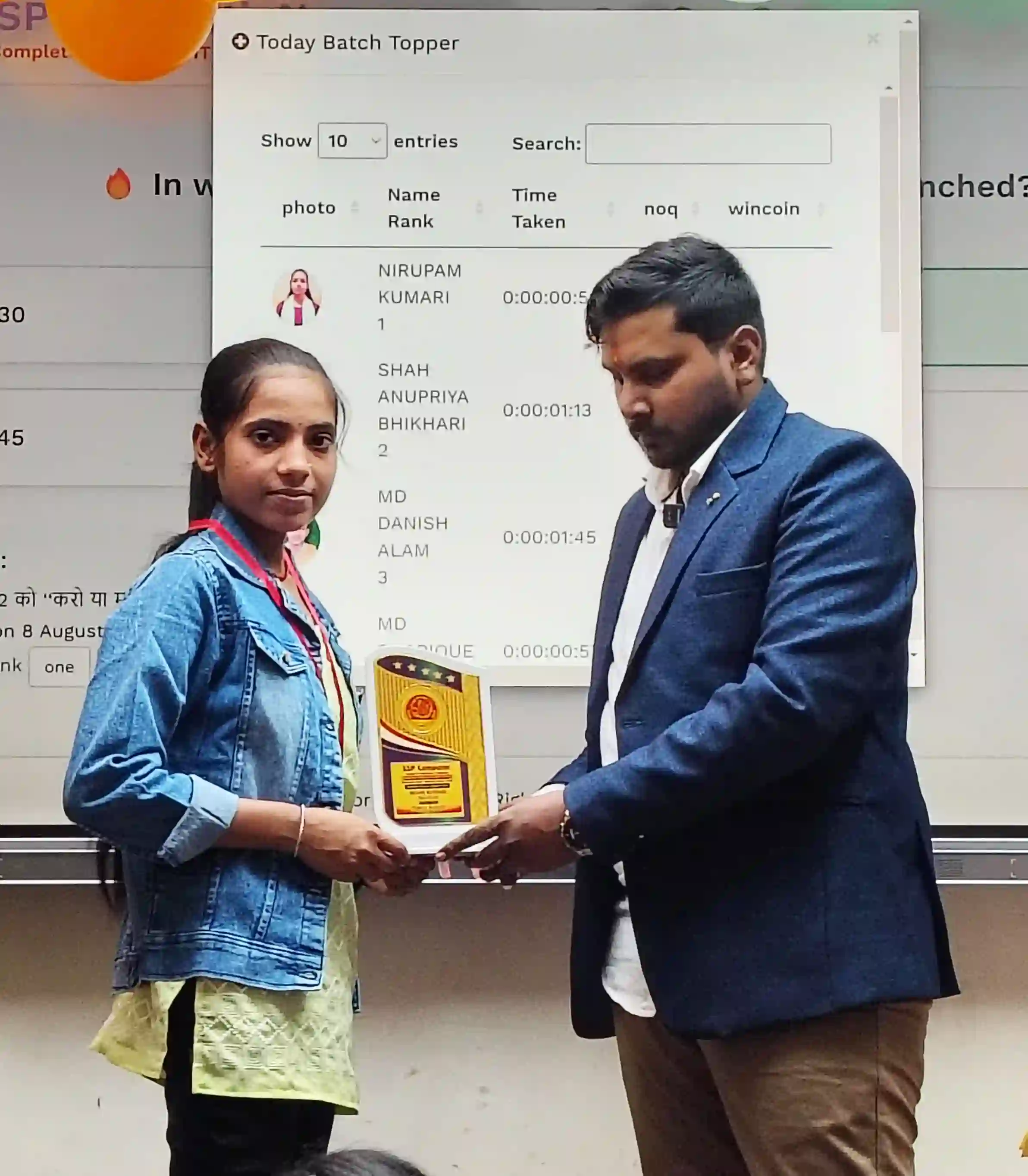 NISHA KUMARI Take Nov-23 (2nd), Jan-24 (3rd), Feb-24 (2nd), Mar-24 (3rd) Rank Awarded by Dr. Sujeet Sir (Daily Quiz Topper)
SSP Computer Institute of Information Technology | Computer Classes| Computer Education Near Me| Dhaka - East Champaran (Motihari) - Bihar